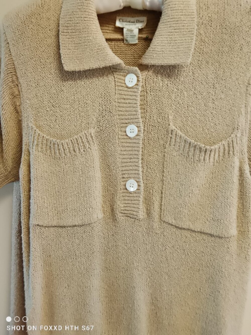 Vintage Christian Dior Separates 3 pc Tan Sweater Skirt Set Small - Picture 10 of 16